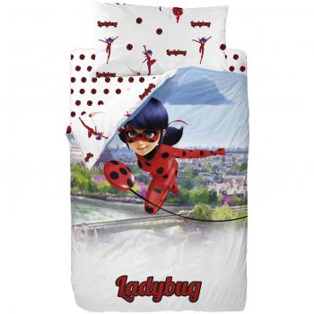 Ladybug Miraculous Saco Nórdico para Cama, Algodón-Poliéster, Multicolor, Individual, 190x90x25 cm, 2 Unidades