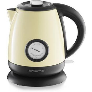 Emerio WK-109795.2 Hervidor de Agua Eléctrico, 2000 W, 1 Liter, Polímero, Beige/Negro
