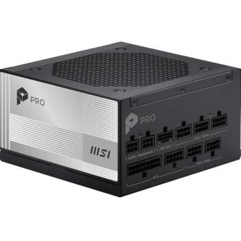 Fuente de Alimentación MSI PRO A1000PL PCIe 5.1 1000W 80 Plus Platinum Modular Negra
