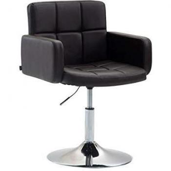 Silla Lounge Los Angeles Marrón en Cuero Sintético, Giratoria y Regulable en Altura con Reposabrazos