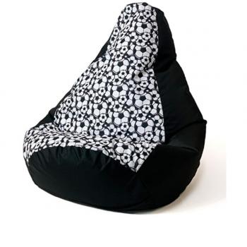 Bolso puff pera estampado negro con bolas XXL 140 x 100 cm