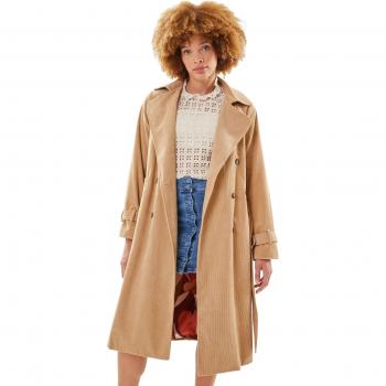 La Petite Étoile Eulalie Women's Long Sleeve Belted Velvet Trench Coat