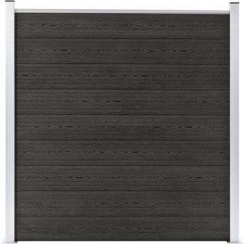 Valla de jardín de WPC 180x186 cm color marrón, gris y negro, perfecta para plantas y animales, múltiples usos como malla para ventilación, seguridad, ventana y jardín