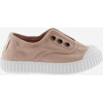 Zapatillas de lona infantil Victoria 1915 con elástico central y refuerzo en la puntera, color blanco