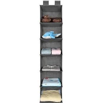 UMI. by Amazon - Organizador para Armario de 6 Niveles, Organizador de Ropa, Estante Colgante de Tela, para Guardar Ropa, Toallas, etc, Gris