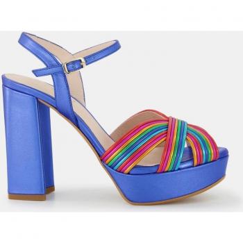 Sandalias de tacón Titur de mujer con plataforma, tiras cruzadas y tacón bloque
