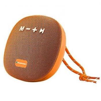 Altavoz Bluetooth Potente – Altavoz Bluetooth portátil – Altavoz portátil – Altavoz Impermeable – Inalámbrico – Altavoz Bluetooth Negro Metal Naranja 5 W