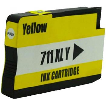 Cartucho de Tinta Compatible con HP 711 (CZ132A) Amarillo, 26 ml, para Impresoras HP DesignJet T120, T125, T130, T520