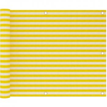 Toldo para balcón HDPE amarillo y blanco 75x300 cm