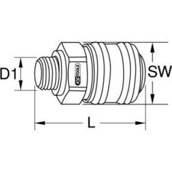 Unión de aire comprimido KS Tools 515.3481, conector de latón G3/8 AG