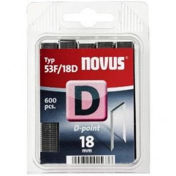 Grapas de Alambre Plano D Tipo 53F/18 mm - 600 Uds. Novus