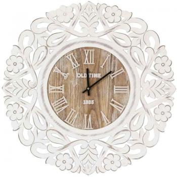Reloj de Pared Vintage Blanco 60x5x60cm