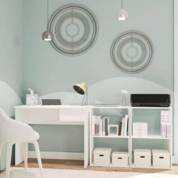 Pack de Oficina Escritorio y 2 Estanterías Turín en Color Blanco - Muebles de oficina en melamina blanca
