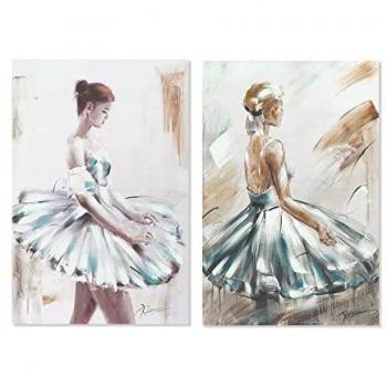 Cuadro Decorativo Bailarina Romántica (60 x 2,5 x 90 cm) - Pack de 2 Unidades