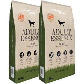 vidaXL 2x15kg Sacos de Comida Seca para Perros Adult Essence Beef 30kg Pienso