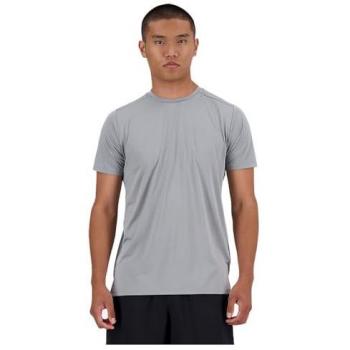 New Balance Camiseta técnica de running Essential para hombre, manga corta, color gris pizarra, talla XL