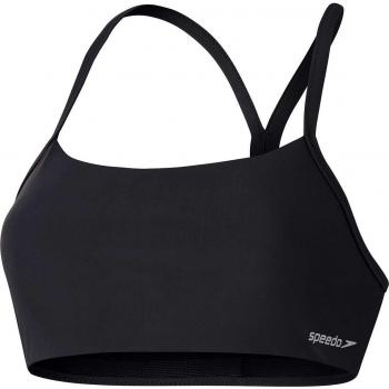 Speedo - Top de bikini de natación Solid Recordbreaker en color negro, talla L, diseñado para mujer, ideal para natación
