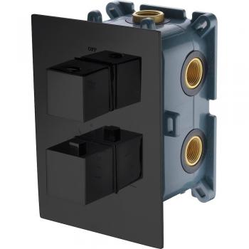 Grifo empotrado termostático 4 vías negro mate Imex GST44V/NG