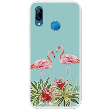 German Tech Funda Gel para Huawei P20 Lite, Carcasa TPU Flexible Fabricada con la Mejor Silicona, Protege y se Adapta a la Perfección a tu Smartphone y con Nuestro Exclusivo Diseño Verano Flamingo.
