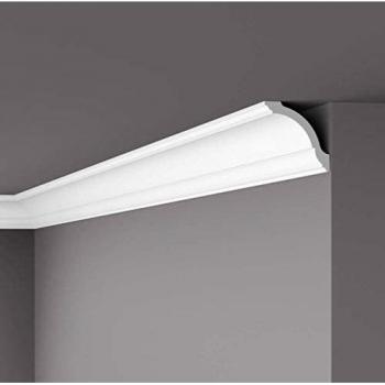 Cornisa de Techo NMC GO NOMASTYL Poliestireno 80 x 80 x 2000 mm Blanca Diseño Moderno
