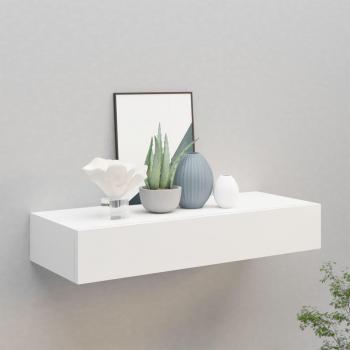 vidaXL Wall-mounted Drawer Shelf White 60x23.5x10 cm MDF