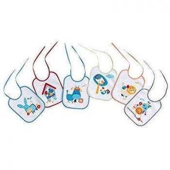 Interbaby 00132 - Pack de 12 baberos de rizo plastificado 20 x 25, unisex