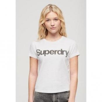 Superdry Women's Core Logo City Fitted Short Sleeve T-Shirt - Brilliant White (XS)