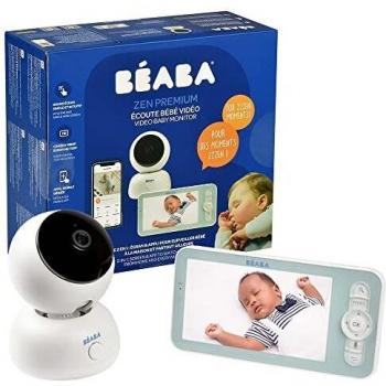 BÉABA, Monitor de Video para Bebés 2 en 1, Pantalla y Aplicación Móvil dedicada, Cámara HD, Rotación