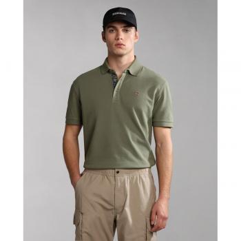 Napapijri Eolanos 3 Men's Short Sleeve Piqué Polo Shirt - Gray/Green, Size XXL