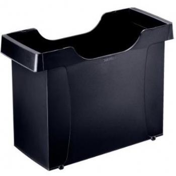 Caja para Hängemappen A4 Uni-Box Plus, Poliestireno, Negro, Capacidad para 20 Mappen