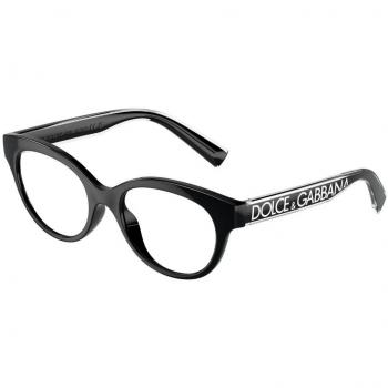Dolce & Gabbana DX5003 Kids 501 Black Eyeglasses Size 48 with Blue Light Block Available (Frame Only)