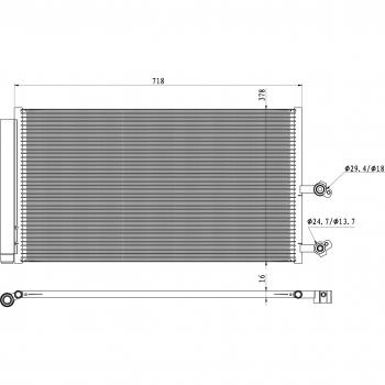 Condensador de Aire Acondicionado NRF 350450 (Aluminio) con Secador y Junta Sello para Volvo XC90