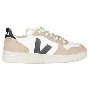 Veja V-10 Sneakers - White/Black/Sahara, Chromefree Leather, Men's and Women's Sizes Available