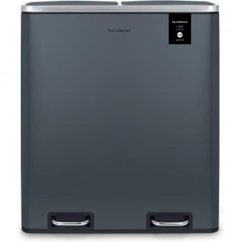 Separador de residuos de cocina de uso pesado con 3 contenedores extraíbles, reciclaje y tapa silenciosa (54L)