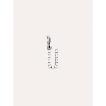 Charm Singularu Letter Spark - Colgante Inicial en Plata de Ley 925 con Acabado Baño de Rodio - Letra U - Joya para Mujer