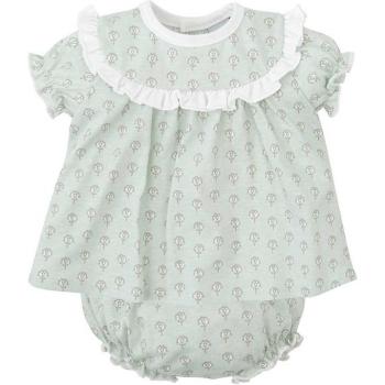 Conjunto de bebé niña dos piezas estampado en verde
