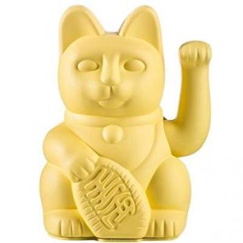 Pureday Figura Decorativa Winkekatze-Japonesa Lucky Cat-plástico-Altura sobre 16 cm - Amarillo