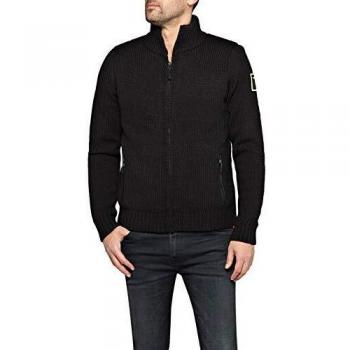 REPLAY Men's Turtleneck Cardigan Black in Size Large