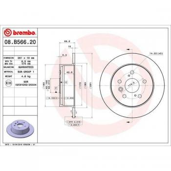 Disco de freno BREMBO 08.B566.21