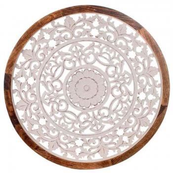 Adorno de Pared Mosaico de Placas de Madera Blancas - 85x4x85 cm