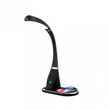Flexo LED Rejalgar 5W 400lm Regulable 3500-6000K Negro Carga Inalámbrica 45x22,5x24 cm 5 Colores