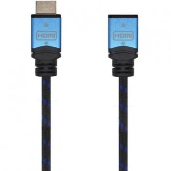 Cable Alargador HDMI Aisens A120-0453/ HDMI Macho - HDMI Hembra/ 2m/ Negro/ Azul