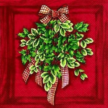 HOLLY AND IVY de nieve rojo o cama de matrimonio Corona de IHR tradicional servilletas de papel juego de protectores de 20