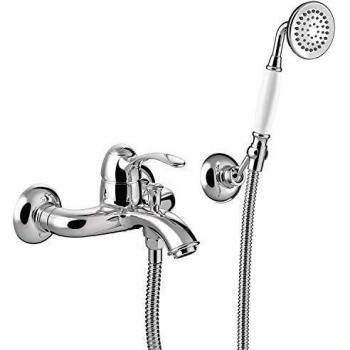 Monomando bañera‑ducha Ducha de mano anticalcárea con soporte orientable. Flexo doble engatillado-24217001