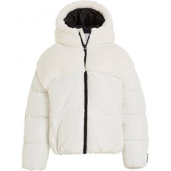 Calvin Klein - Chaqueta acolchada de niña marfil con capucha