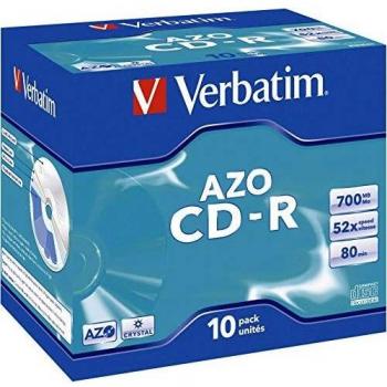 CD-R Verbatim AZO Imprimible 52X 700MB (80min) - Caja de 10 unidades