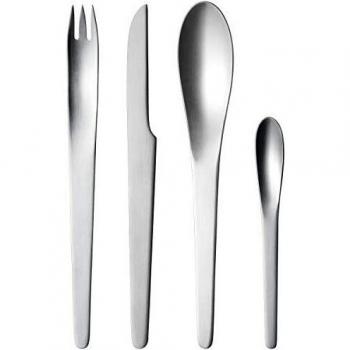 Georg Jensen – Cubertería Mate, Acero Inoxidable, Acero Inoxidable, 4.2 x 24.5 x 26.4 cm