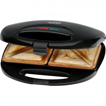 Clatronic ST 3477 Sandwichera Antiadherente para 2 Sandwiches, 750 W, Negro
