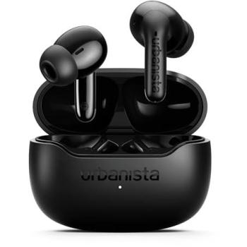 Auriculares In-Ear True Wireless Urbanista Palermo con Cancelación de Ruido Activa, 32h Autonomía, Bluetooth 6.0, IPX4 - Negro Medianoche