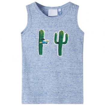 Camiseta de tirantes infantil azul melange 140